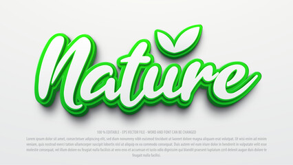 Nature life 3d editable text effect