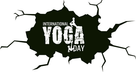 International yoga day. Yoga Body Posture with Text.  vector illustration design