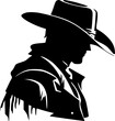 Cowboy | Minimalist and Simple Silhouette - Vector illustration