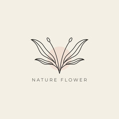 Wall Mural - botanical plant leaf flower beauty logo design illustration