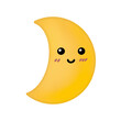 Smile crescent moon outline icon