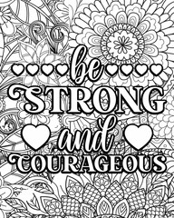 Wall Mural -  Motivational quotes coloring page.
