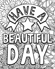 Wall Mural - Inspirational coloring page