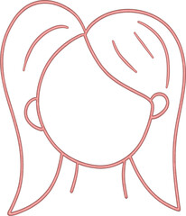 Sticker - 3D doodle girl face silhouette