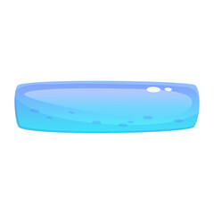 Game water Button UI. Aqua Blue Button kit element. Vector Cartoon Illustration. Game ui for app and menu.