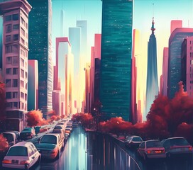 Canvas Print - Capital City, Generative AI Illustration