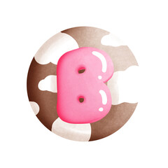 Wall Mural - Pink alphabet on cookies and cream