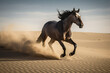 © OleksandrZastrozhnov - Horse running in the desert. Generative AI