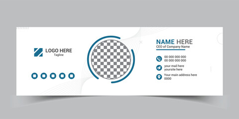Wall Mural - Corporate Email signature template or email footer vector template