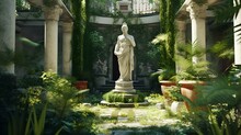 Statue In The Garden.Generated Ai.