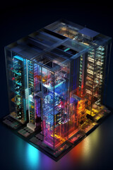 Aufkleber -  design and connectivity options for a database server deployment, providing a comprehensive overview for IT professionals.  Generative AI technology.
