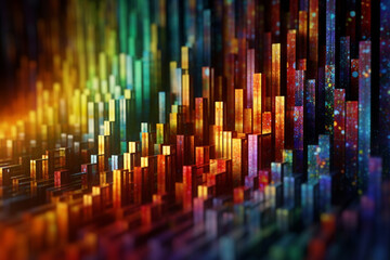 Aufkleber - An abstract digital artwork representing the concept of data transformation and analysis, Generative AI technology.