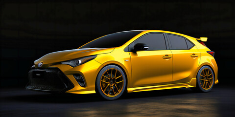 toyota corolla hatchback in yellow