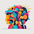 © maylim - Ai generated illustration of colorful brain splash Brainstorm and inspire concept