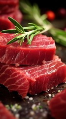 Fresh raw beef meat. Generative AI