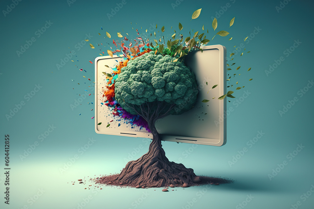 Ai generated illustration Brainstorm with new creative ideas, human ...