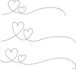 Wall Mural - abstract one line hand drawn heart vector.