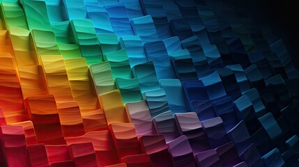 Wall Mural - Rainbow Tiling and Bricks Background - Generative AI