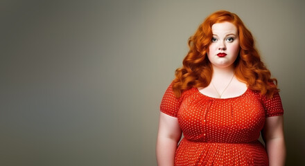 Wall Mural - Beautiful obese ginger woman