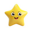 © 016Graphics - Cute yellow star smiling with a face on a transparent background, Generative AI