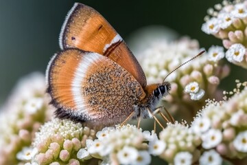 Poster - butterfly perched on a brightly colored flower. Generative AI