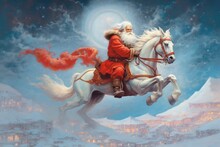 Santa Claus On A Horse Generative AI