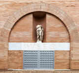 Fototapeta Sypialnia - Main entrance to the National Museum of Roman Art in Merida, Spain, devoted to archaeology and Roman art.
