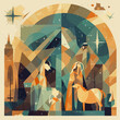 © LofiAnimations - Jesus nativity scene abstract, watercolor, and vector illustrations