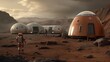 © Emiliia - Futuristic depiction of life on Mars, potential for human colonization and the challenges of living on the red planet