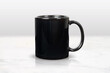 Glossy 11 oz. Black Mug Mockup in Luxury Marble Kitchen