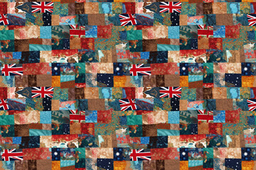 Wall Mural - Patchwork fabric of australia, concept of Regional Diversity, created with Generative AI technology