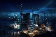 AI Generated construction site Cityscapes at night background