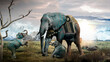 Authorial design, by image manipulation using the Adobe Photoshop program, the inspiration came from a wall with peeling paint that formed the image of 3 elephants, and I wanted to reproduce it with m