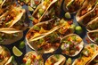 Street Tacos Seamless Texture Pattern Tiled Repeatable Tessellation Background Image	
