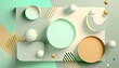 geometry of green and white spheres minimal frat ray simple three-dimensional abstract Elegant Modern AI-generated illustration