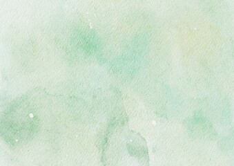 Poster - Abstract green pastel watercolor stains background on watercolor paper textured for design templates invitation card