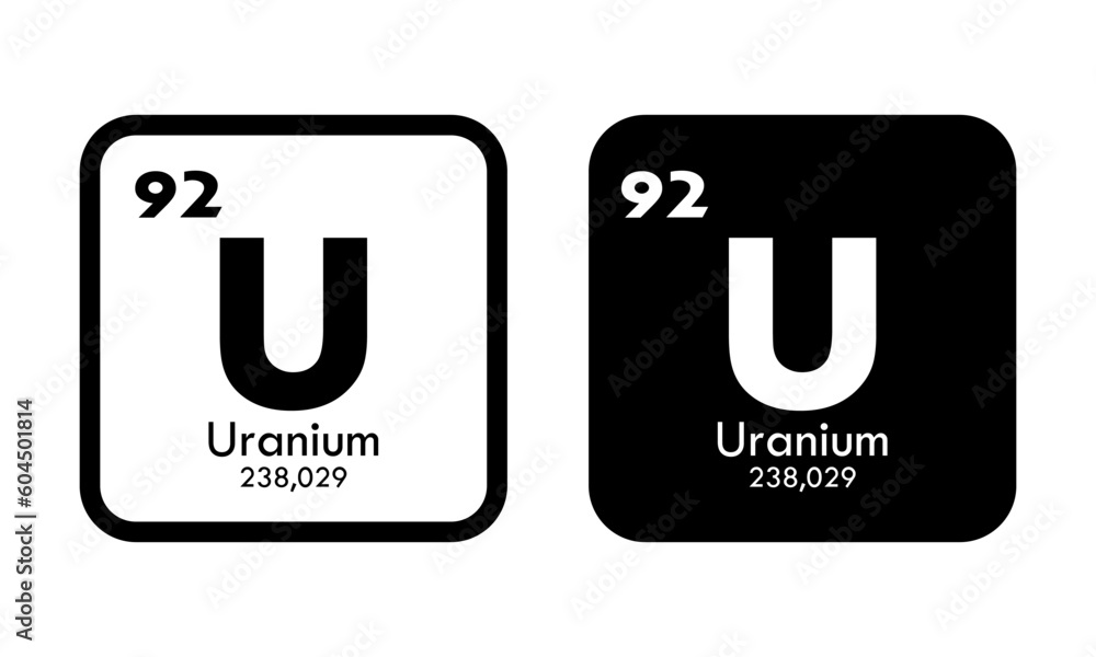 Uranium icon set. vector template illustration for web design Stock ...