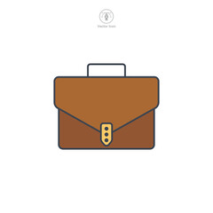 Wall Mural - Briefcase icon symbol template for graphic and web design collection logo vector illustration