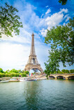 Fototapeta Paryż - eiffel tour and Paris cityscape