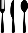 Cutlery icon. Spoon, forks, knife. Vector illustration