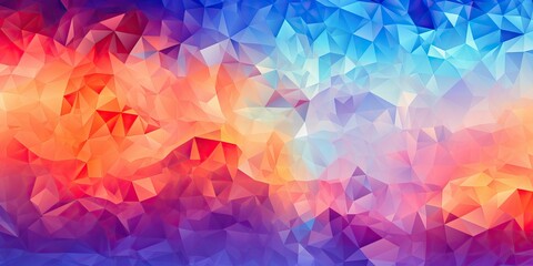 Poster - multicolor mathematical triangulation art, ideal for backgrounds, generative ai