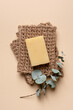 Eco-friendly and zero-waste natural handmade jute washcloth and solid soap
