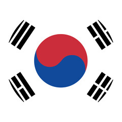 Canvas Print - Flag of South Korea. South Korea flag in circle