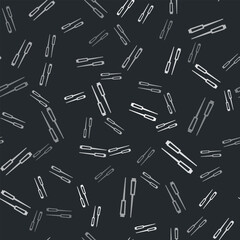 Sticker - Grey Food chopsticks icon isolated seamless pattern on black background. Wooden Korean sticks for Asian dishes. Oriental utensils. Vector