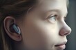 child with hearing aid device, ai generative