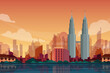 Petronas Twin Towers in Kuala Lumpur of malaysia