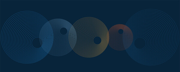 Wall Mural - dark brown, green and blue minimal 3d geometric pattern background with concentric circles, multi pu