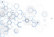 Abstract Hexagon Background. Technology Poligonal Design. Digital Futuristic Minimalism. Vector