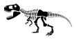 Tyrannosaurus Rex skeleton . Silhouette dinosaurs . Side view . Vector .