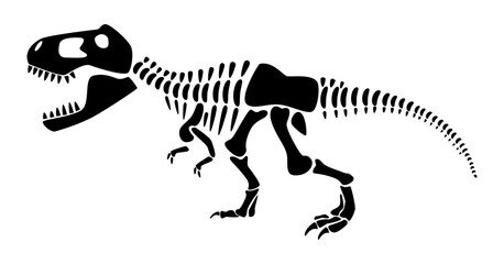 Wall Mural - Tyrannosaurus Rex skeleton . Silhouette dinosaurs . Side view . Vector .